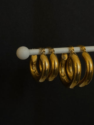 Gold chunky hoop earrings fall jewelry Bonita Links