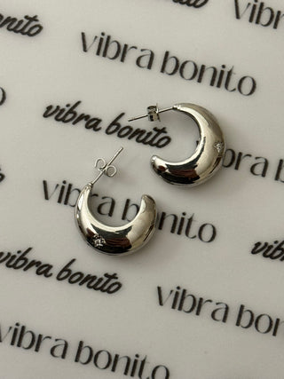 18k white gold filled Luna Hoops