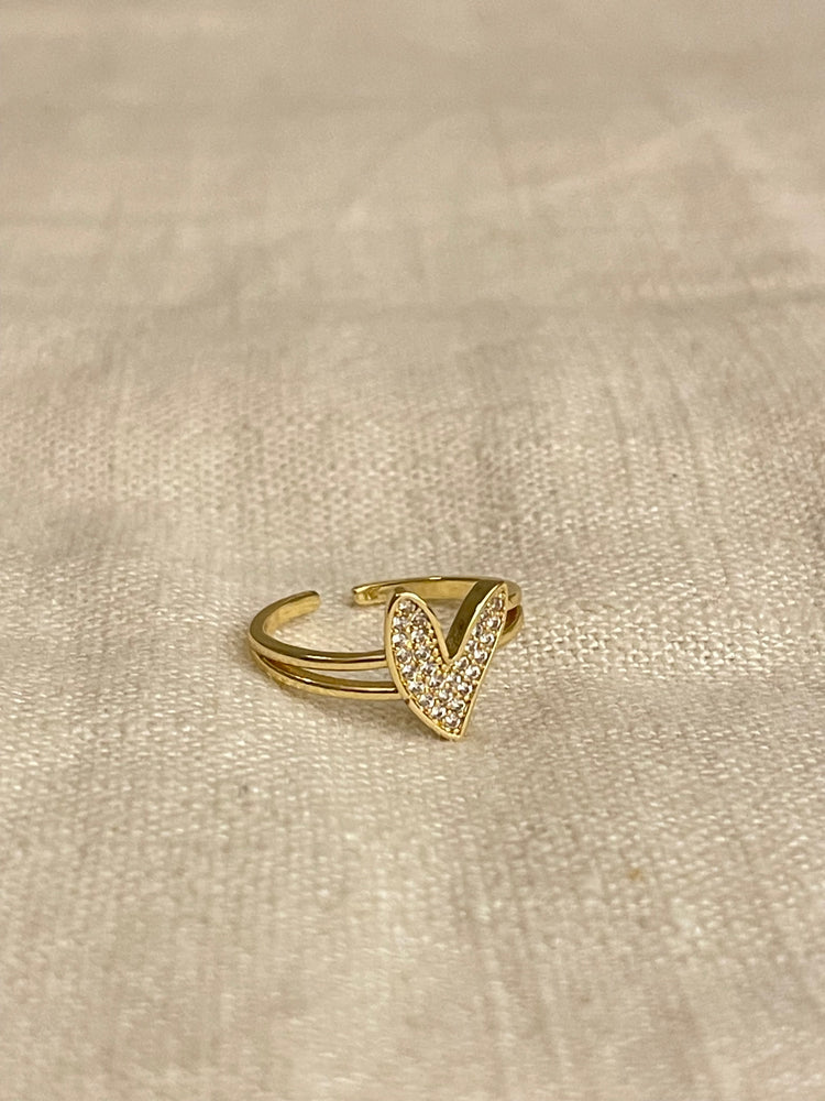 14K gold filled adjustable Heart Ring