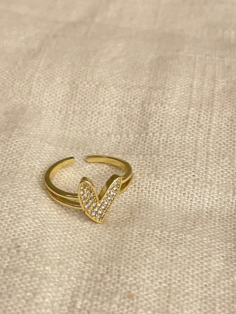 14K gold filled adjustable Heart Ring