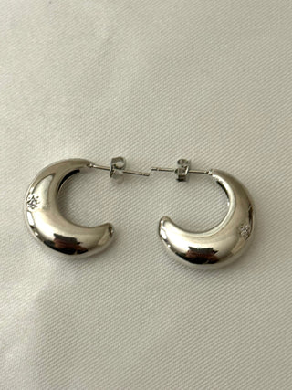 18k white gold filled Luna Hoops