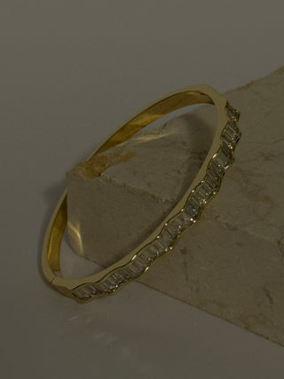 Gold Wave CZ Bangle