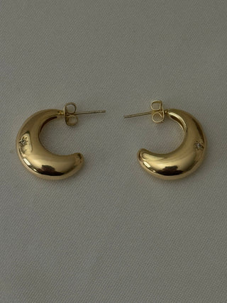 18k gold filled C-Shaped Luna Hoops