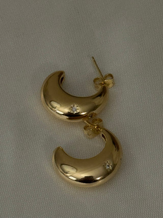 18k gold filled C-Shaped Luna Hoops