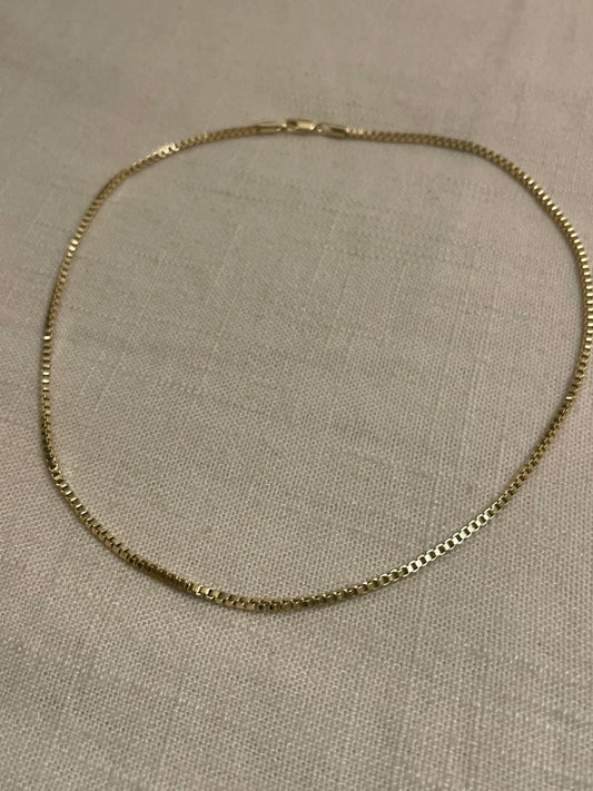 24k gold filled 2.2mm box chain necklace 
