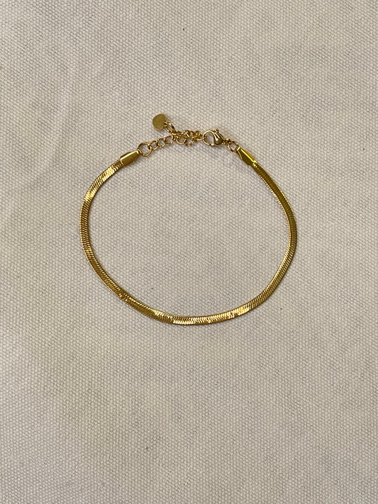24k Gold Filled Herringbone Adjustable Bracelet