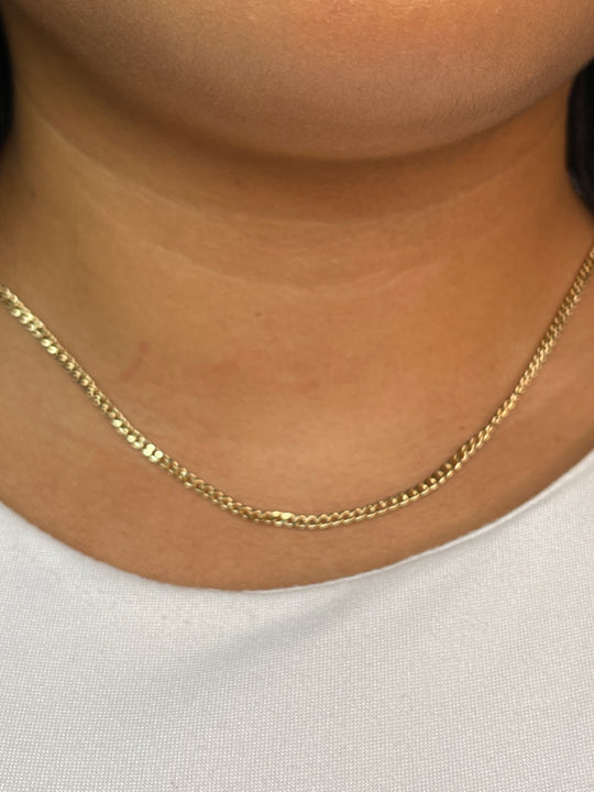 cuban link chain necklace in gold filled